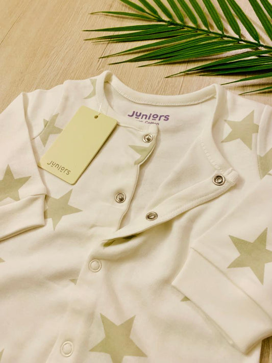 Juniors Star Print white Sleepsuit