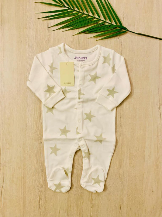 Juniors Star Print white Sleepsuit