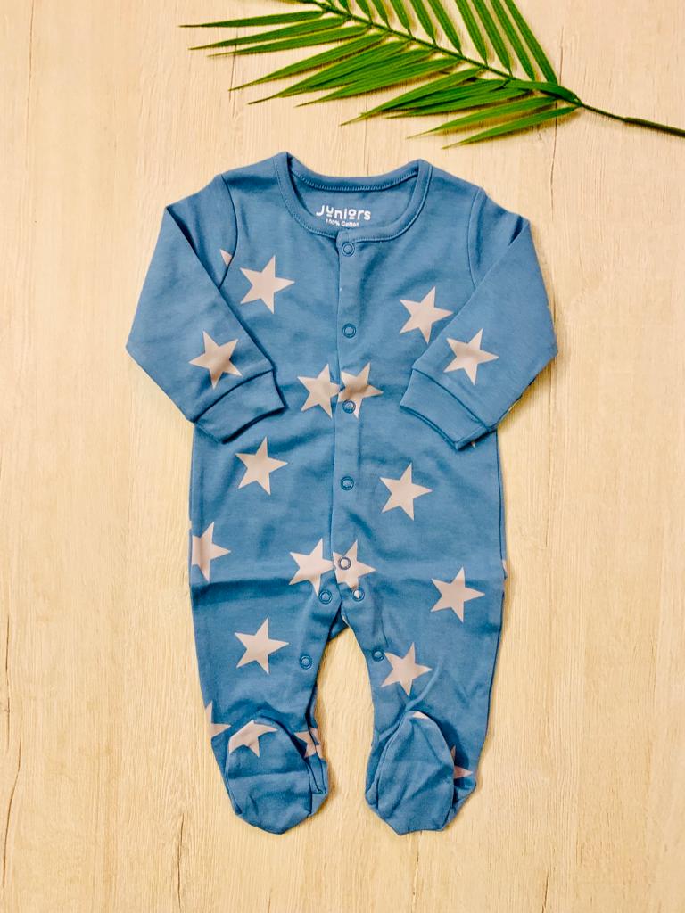 Juniors Star Print Blue Sleepsuit