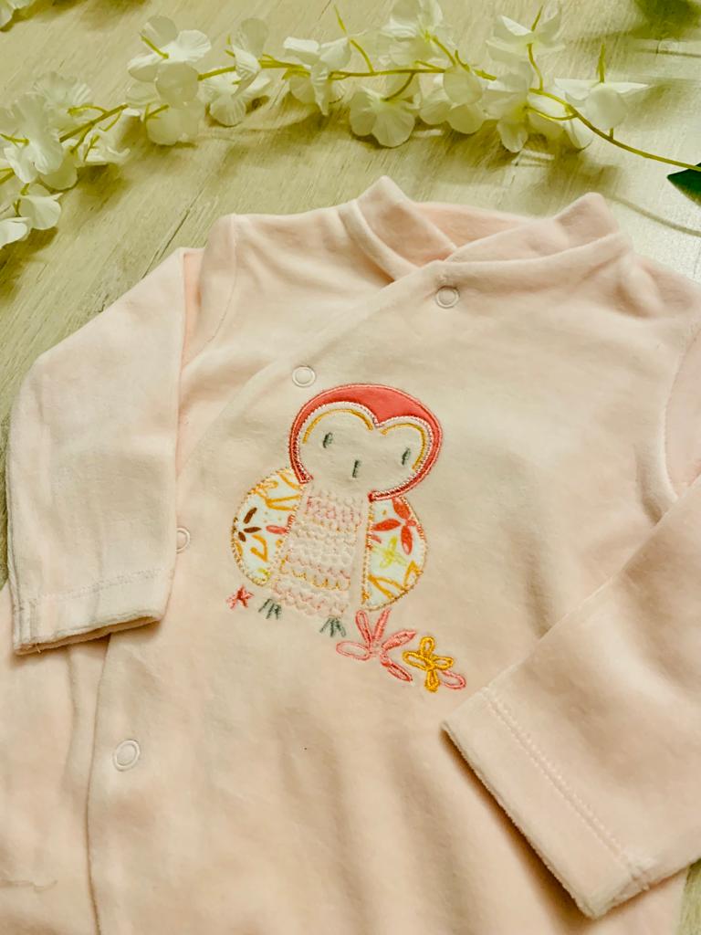 Juniors Velour Pink Sleepsuit