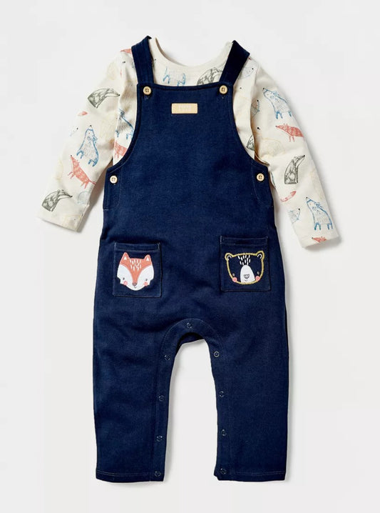 Juniors Corduroy Dungarees Set