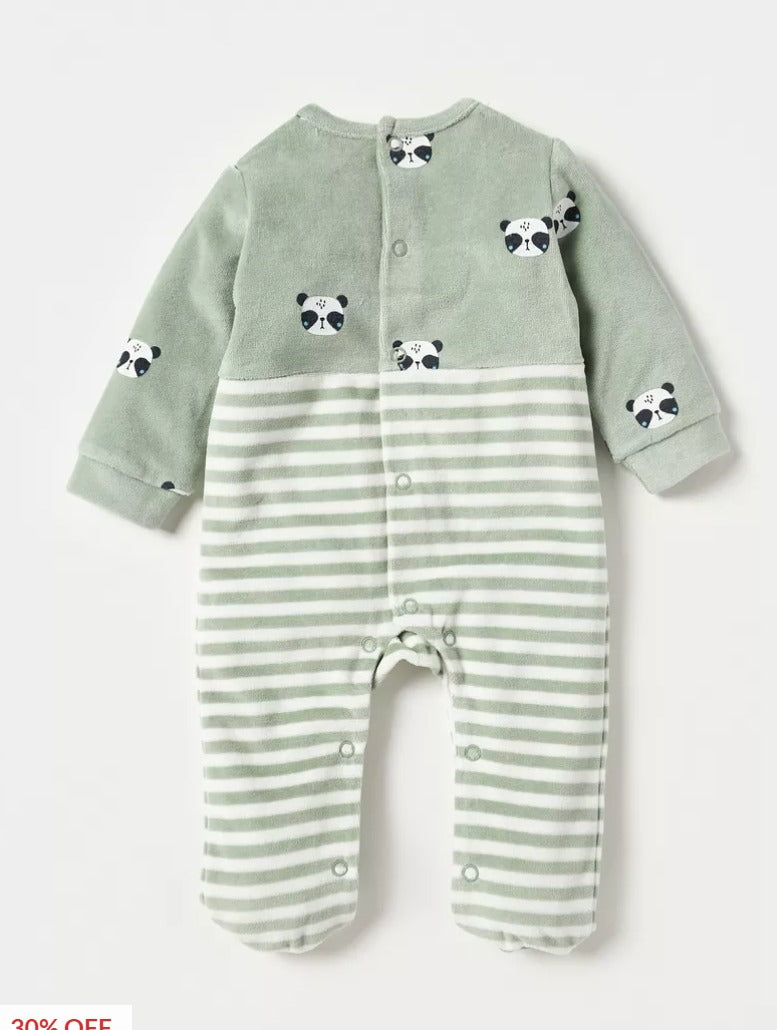 Juniors Embroided Bear Sleepsuit