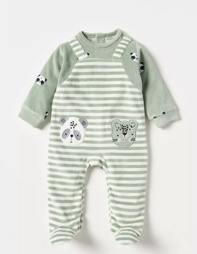 Juniors Embroided Bear Sleepsuit