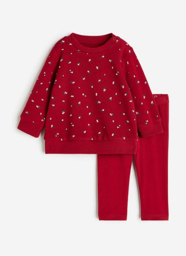 H&M Floral Sweatshirt & Trouser Set