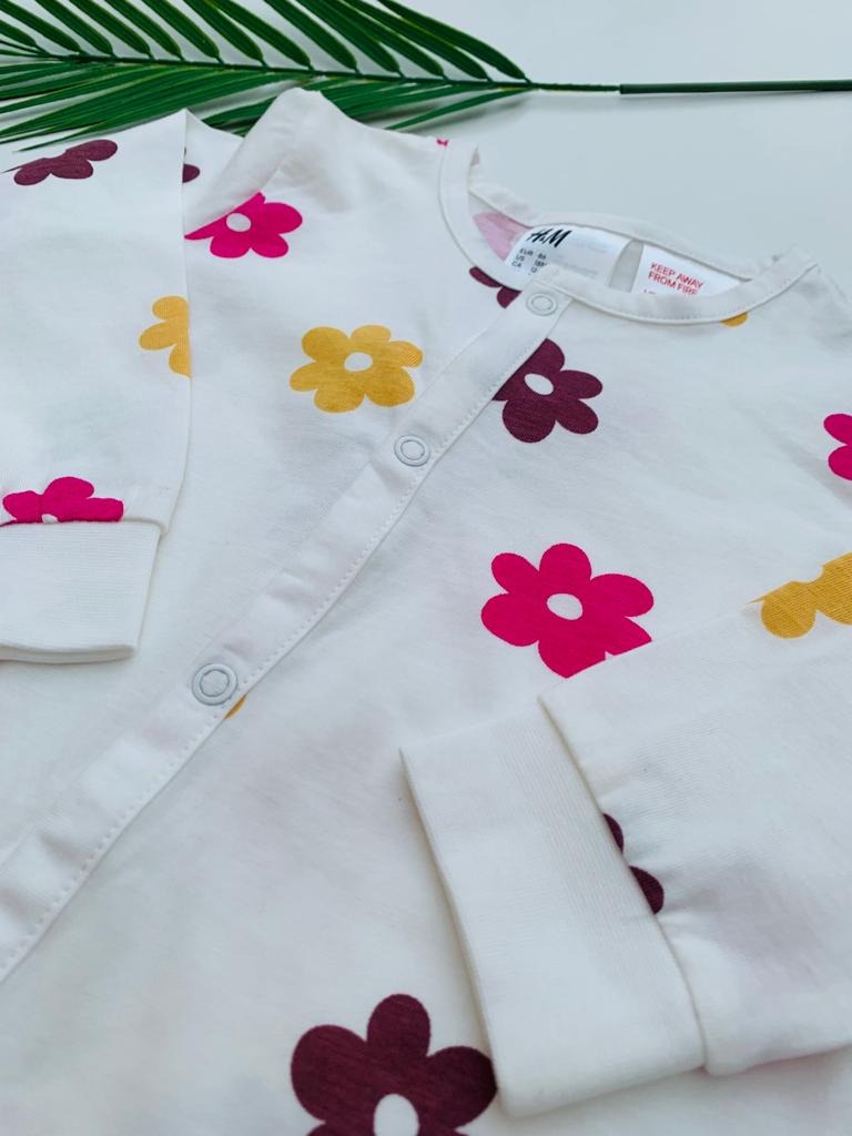 H&M Printed Flowers Sleepsuit