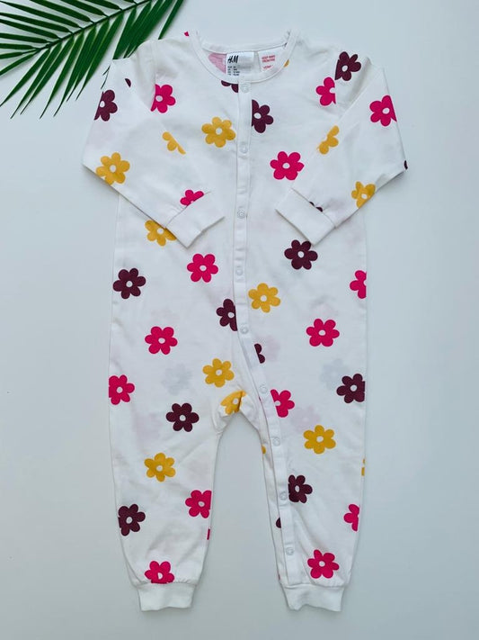 H&M Printed Flowers Sleepsuit