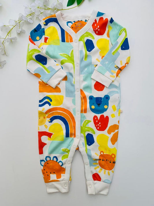 Next Printed rainbow Sleepsuit