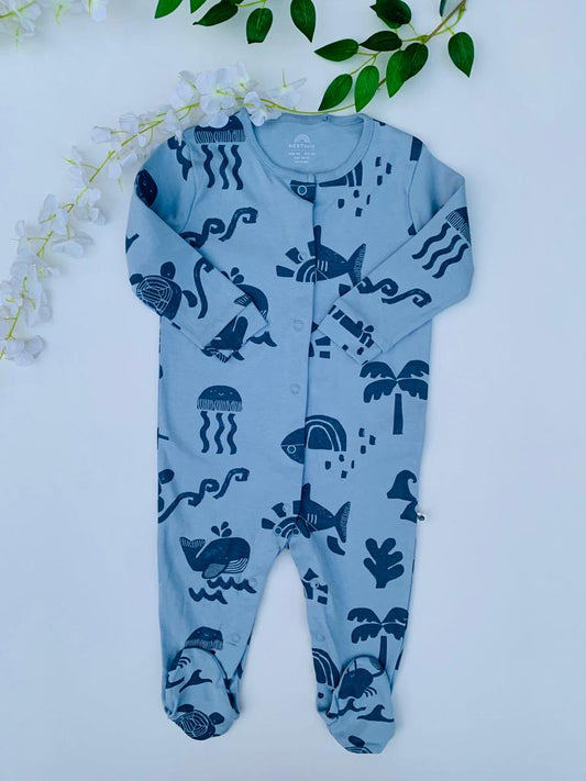 Next Printed Sea creatures Sleepsuit
