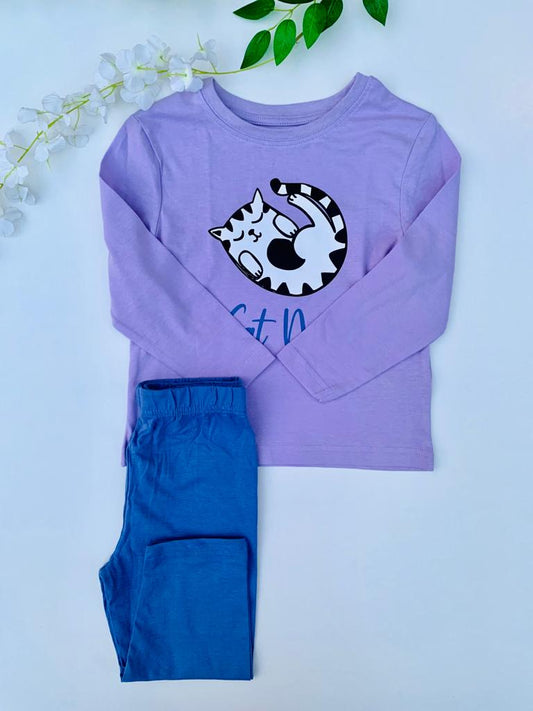 Primark Printed Cat Shirt & Trouser Set