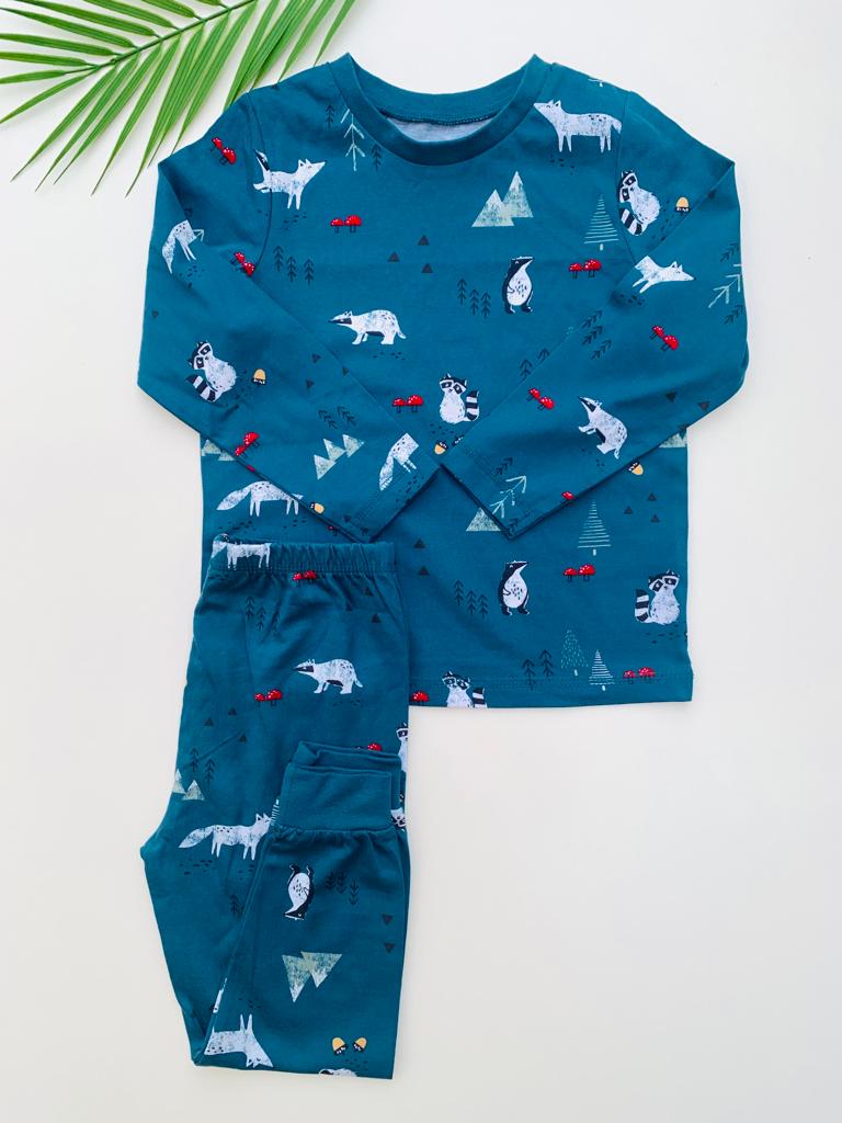 George Blue printed Shirt & Trouser Set