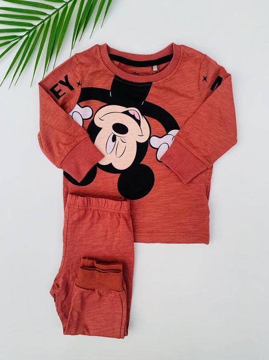 Next Printed Mickey Mouse Shirt & Trouser Set