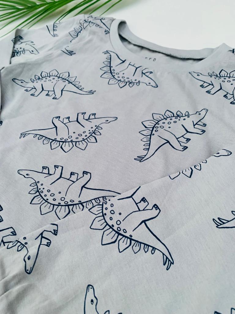 Tu Clothing  Dino Print Grey Shirt & Trouser Set