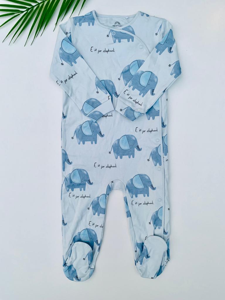 Next " E is for Elephants " Sleepsuit