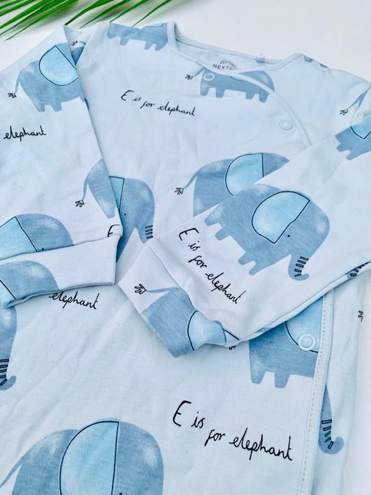 Next " E is for Elephants " Sleepsuit