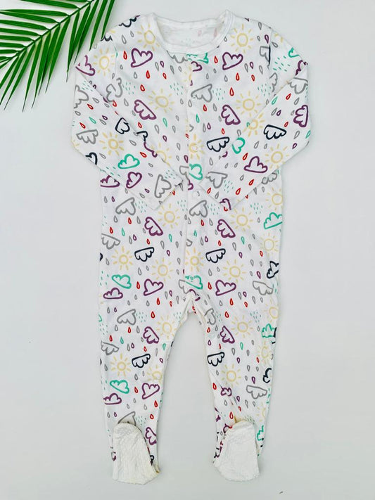 Primark Printed Clouds Sleepsuit