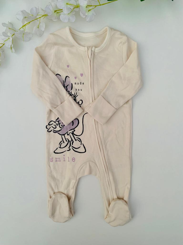 George Mini Mouse on Grey Sleepsuit