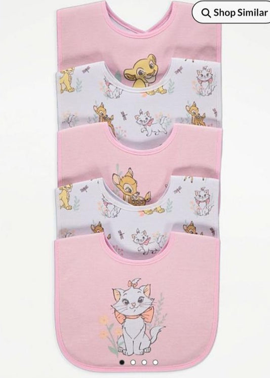 George Pack of 5 Bambi Print feeding Bibs