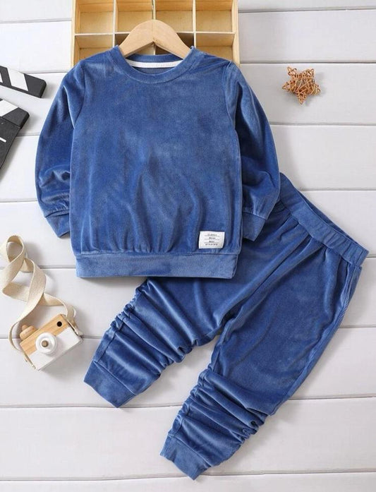 SHEIN Velour Shirt & Trouser Set