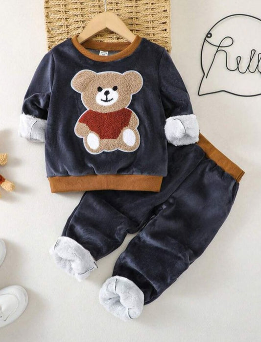 SHEIN Bear Shirt & Trouser Set