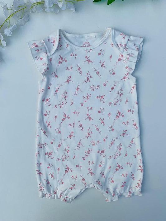 Next Printed Flowers White Romper