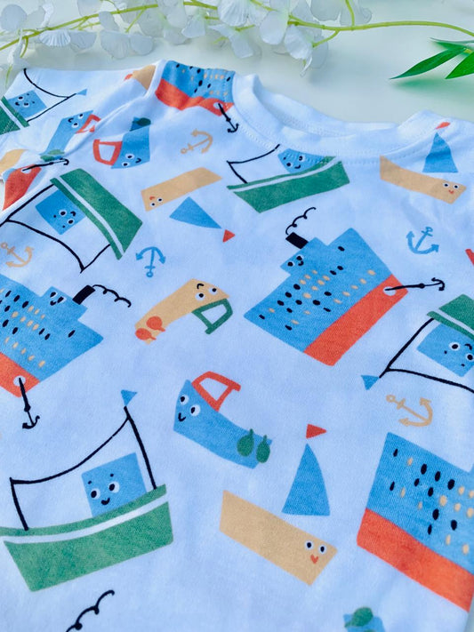 George All Over Sea Boat Shirt & Shorts Set