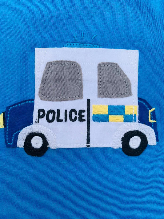 Next Embroided Police Car Shirt & Shorts Set