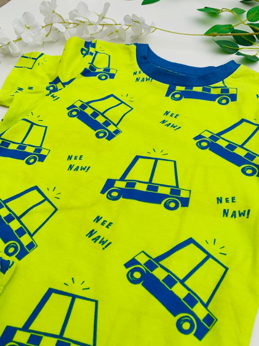 George Blue Cars Shirt & Shorts Set