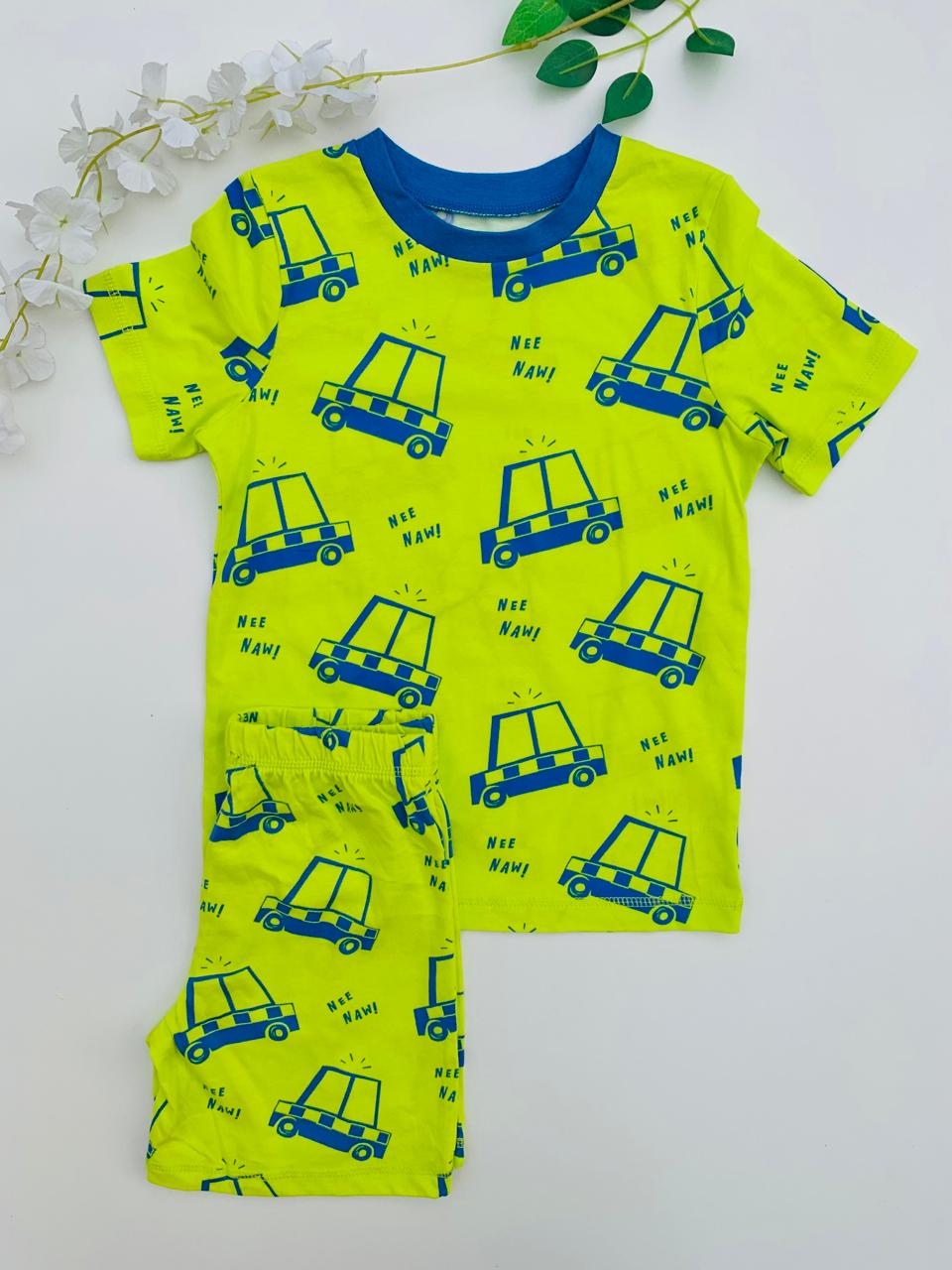 George Blue Cars Shirt & Shorts Set