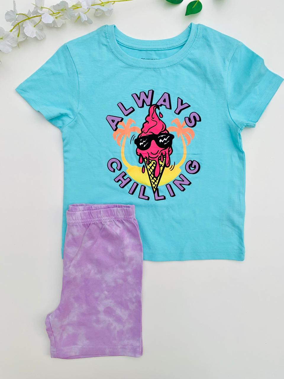 Primark " Always Chilling" Shirt & Shorts Set