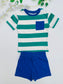 Next Green Lines Shirt & Shorts Set