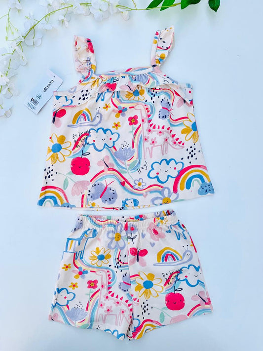 George Printed Rainbow Shirt & Shorts Set