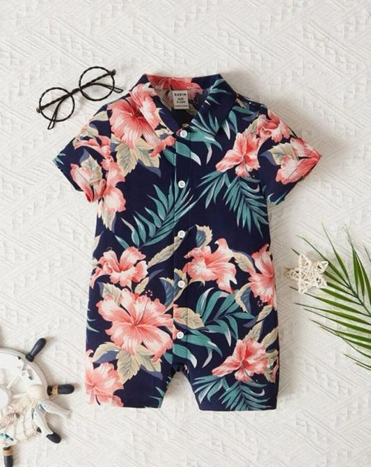 SHEIN Tropical Print Romper