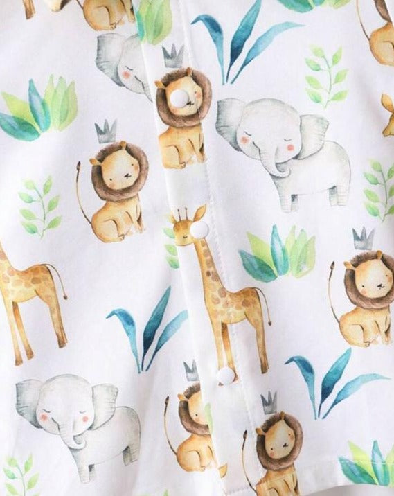 SHEIN Safari Animal Print Shirt & Shorts Set
