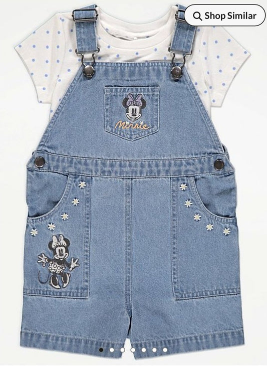 George Embroidered Minnie mouse Dungarees