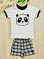 George Embroided Panda Shirt & Shorts Set