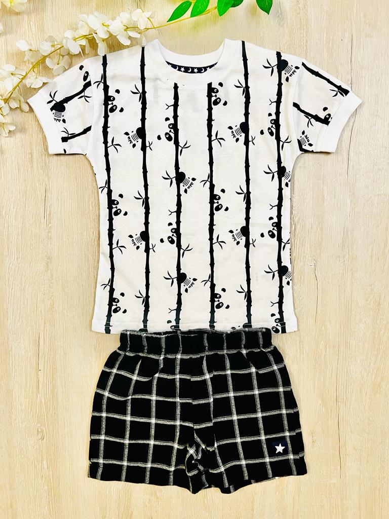 George Printed Panda Shirt & Shorts Set