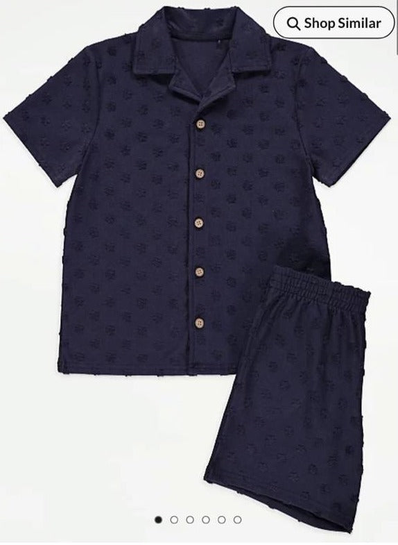 George Textured Shirt & Shorts Set