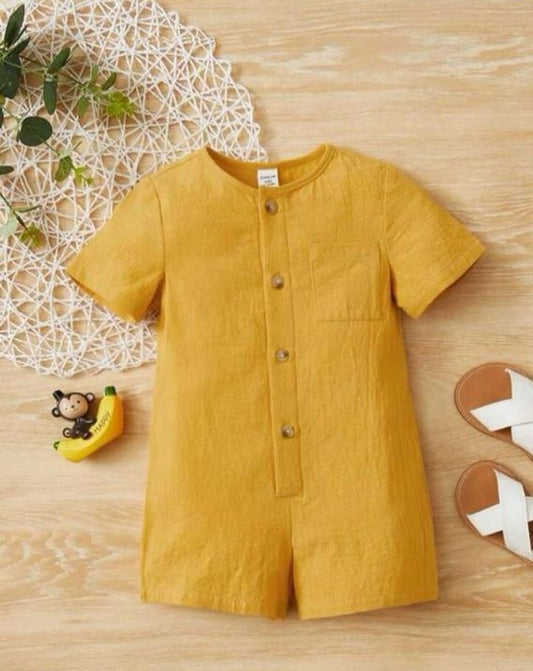 SHEIN Plain Mustard Romper