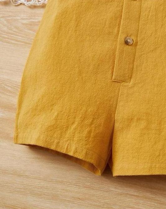 SHEIN Plain Mustard Romper