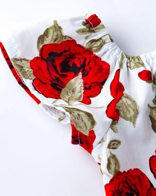 SHEIN Floral Romper with Headband