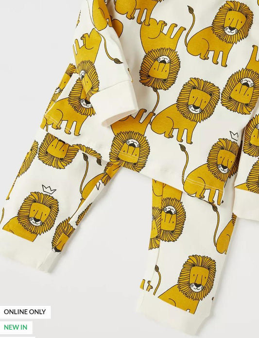 Juniors Printed Lions Shirt & Trouser Set