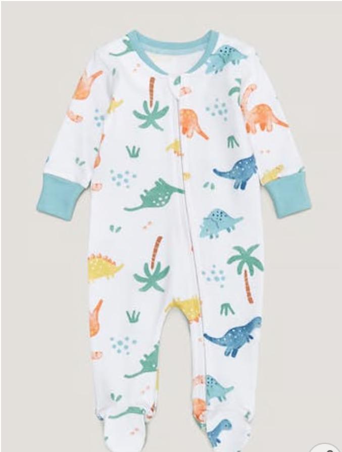 Matalan Dino Print Sleepsuit