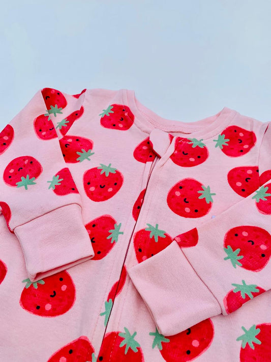 Matalan Printed Strawberry Sleepsuit