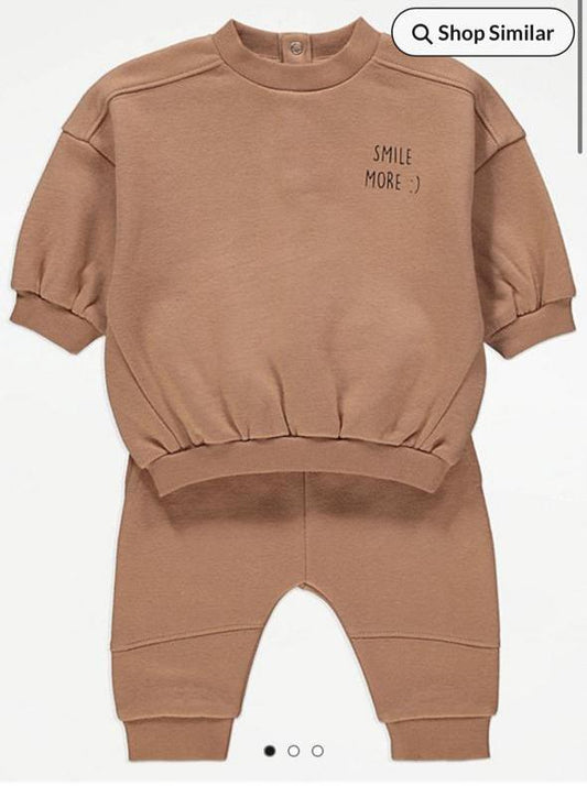 George " Smile More " Sweat Shirt & Trouser Set