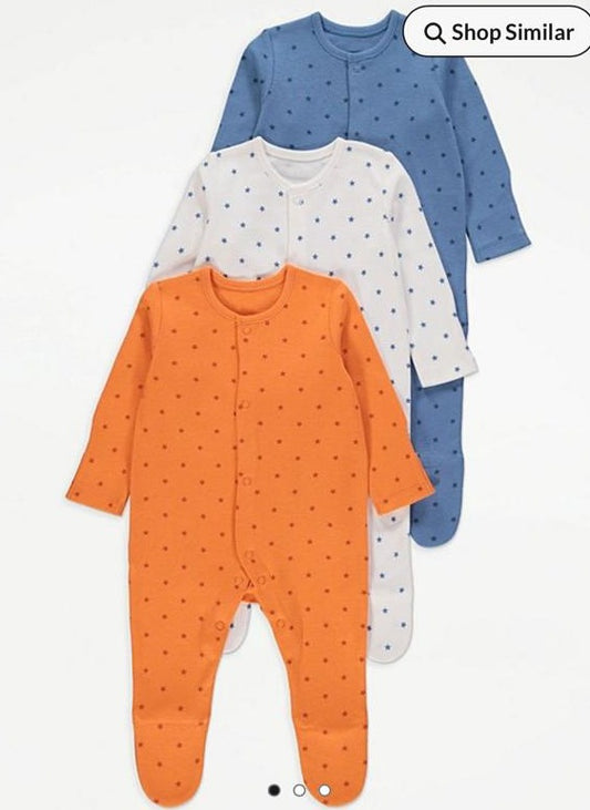 George Pack of 3 Sleepsuits