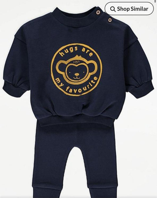 George "Hugs are my Favourite" Sweatshirt & Trouser Set