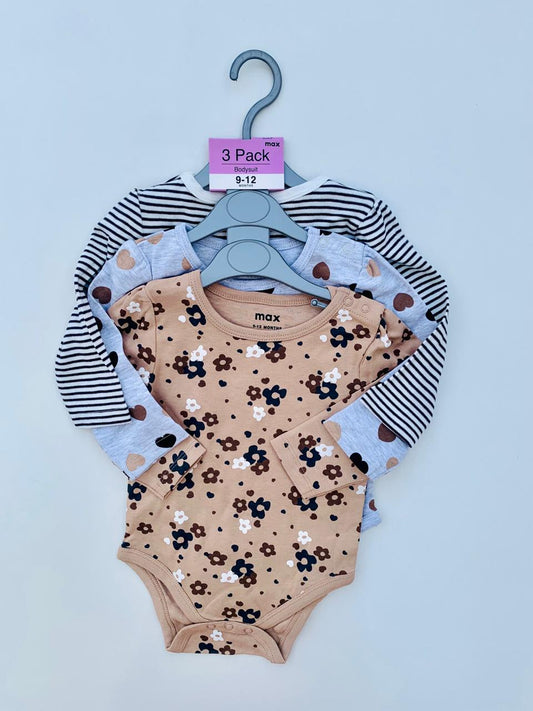Max Pack of 3 Bodysuits
