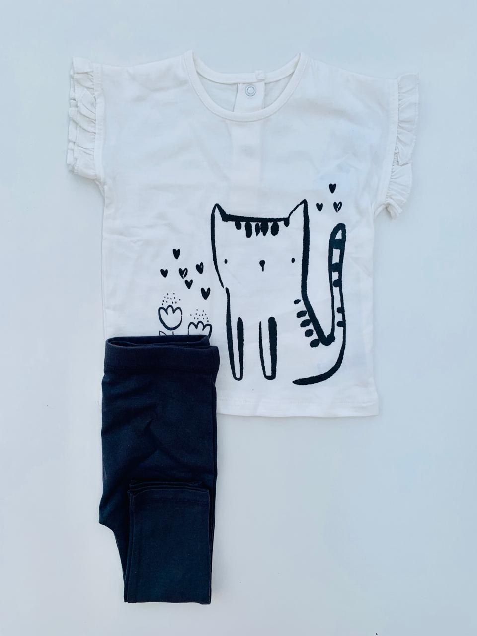 George Printed Cat Shirt & trouser Set