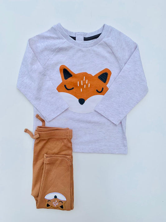 Matalan Printed Fox Shirt & Trouser Set