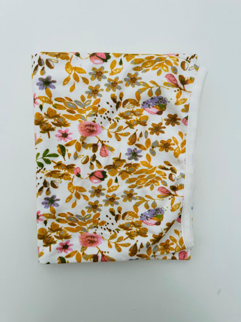 Juniors Printed Flowers Receiving Blanket